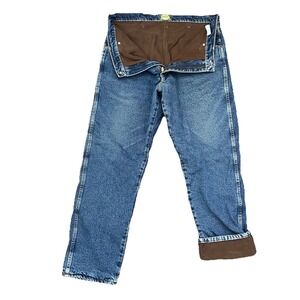 Cabela's Men's Brown Fleece Lined Jeans 36x32 READ Winter Denim Work Hunting